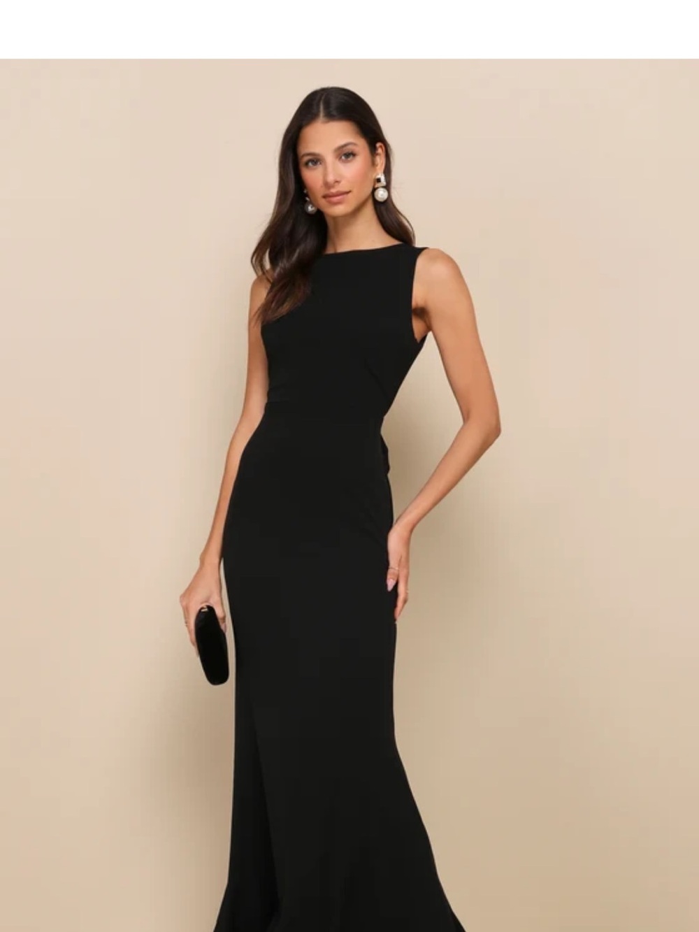 Exquisite Refinement Black Backless Bow Ruffled Maxi Dress